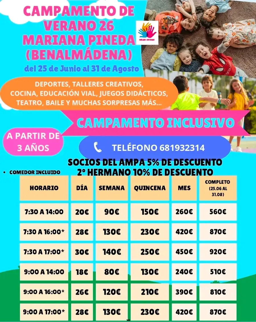 Cartel Campamento de Verano 2026