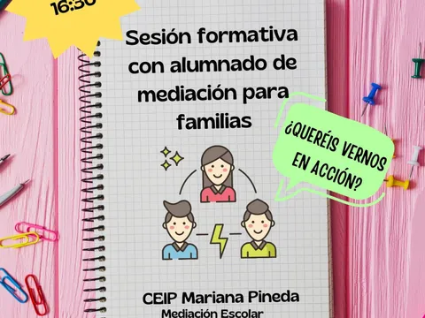 sesión formativa con alumnado de mediación para familias