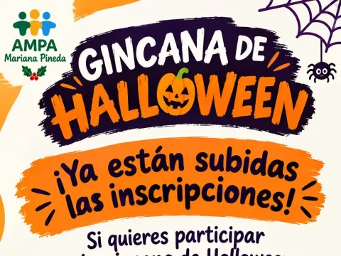 Cartel de la Gincana de Halloween del AMPA Mariana Pineda