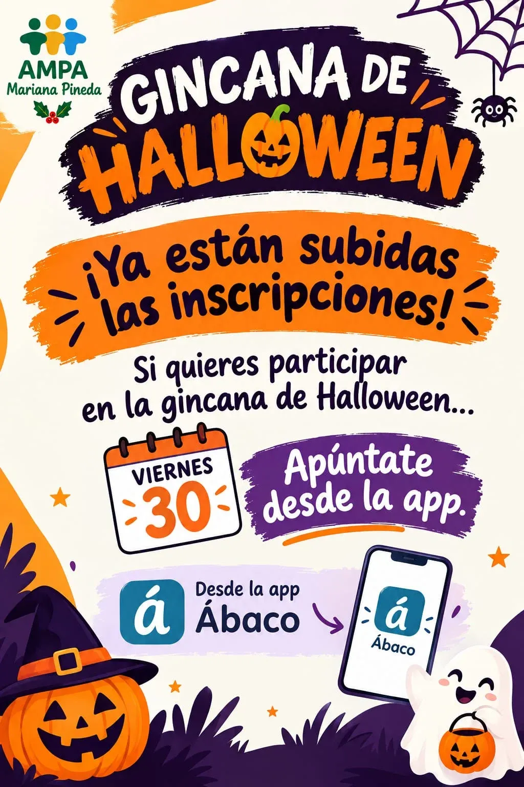 Cartel completo de la Gincana de Halloween
