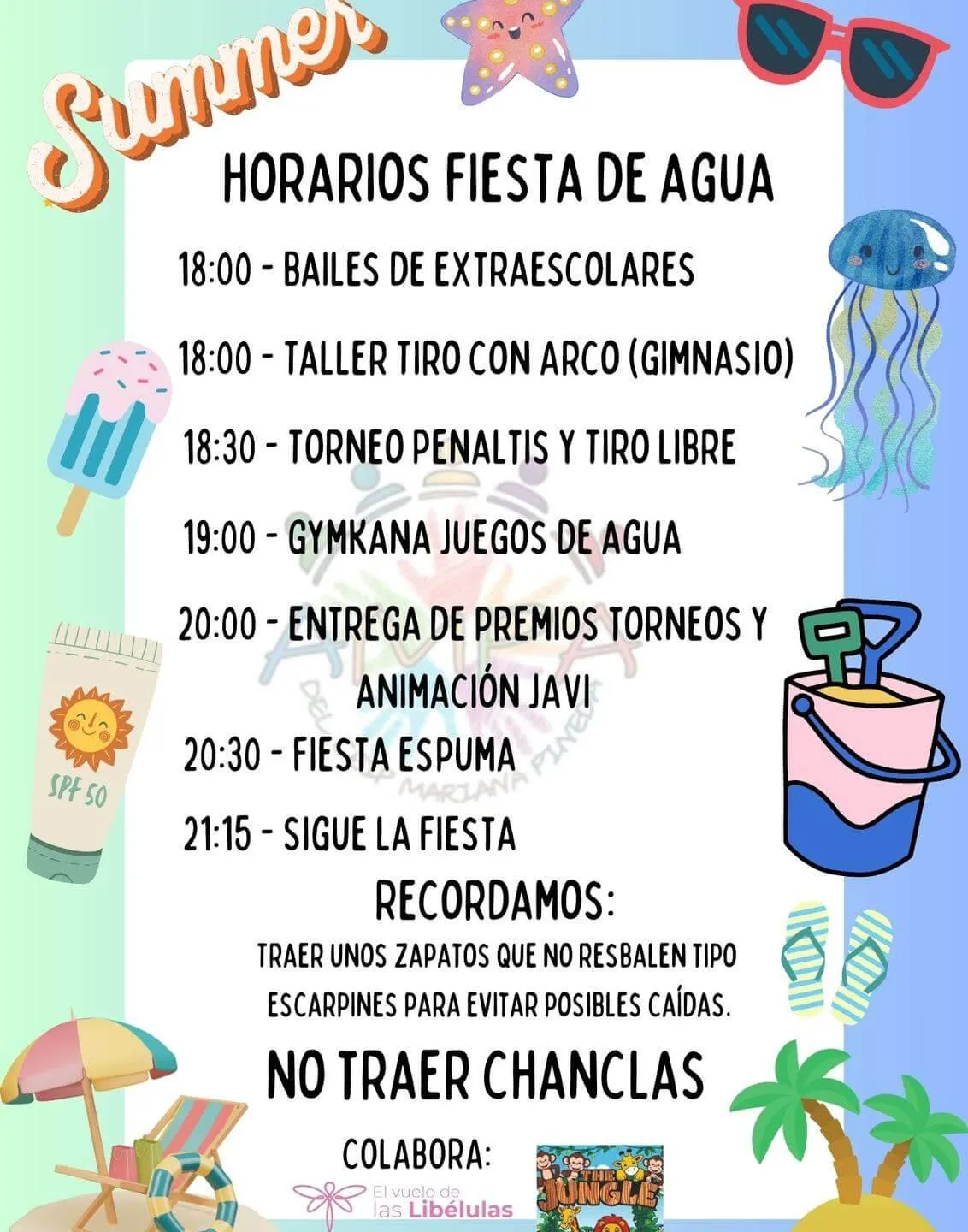 Water Party Schedule Mariana Pineda June 20